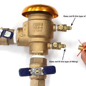 Schrader Valve to Male NPT Fittings | Adapters to Winterize Backflow Preventer and Pressure Vacuum Breaker (PVB) for Sprinkler Systems| Blowout Method Using Air Compressor (Lead-Free Brass)