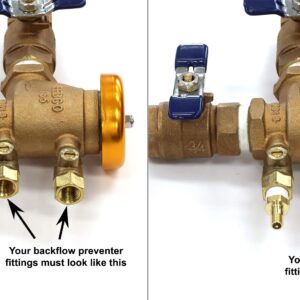 Schrader Valve to Male NPT Fittings | Adapters to Winterize Backflow Preventer and Pressure Vacuum Breaker (PVB) for Sprinkler Systems| Blowout Method Using Air Compressor (Lead-Free Brass)