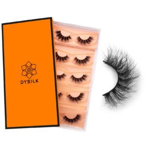 dysilk eyelashes mink lashes fluffy - fluffy lashes 5 pairs 6d faux mink eyelash false eyelashes natural look lashes that look like extensions wispy eyelashes strip lashes eye lashes | fluffy-16mm