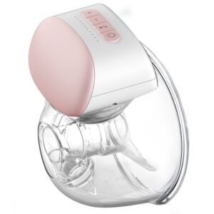 ikare wearable breast pump hands free, pain free portable electric breastfeeding pump with 3 mode & 10 levels, rechargeable milk pump for travel & home, 24mm/28mm flange, super quiet (pink)