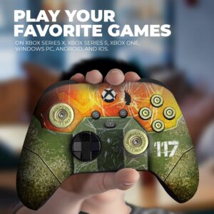 DreamController Hallo Infinity Master Chief Custom X-box Controller Wireless compatible with X-box One/X-box Series X/S Proudly Customized in USA with Permanent HYDRODIP Printing(NOT JUST A SKIN