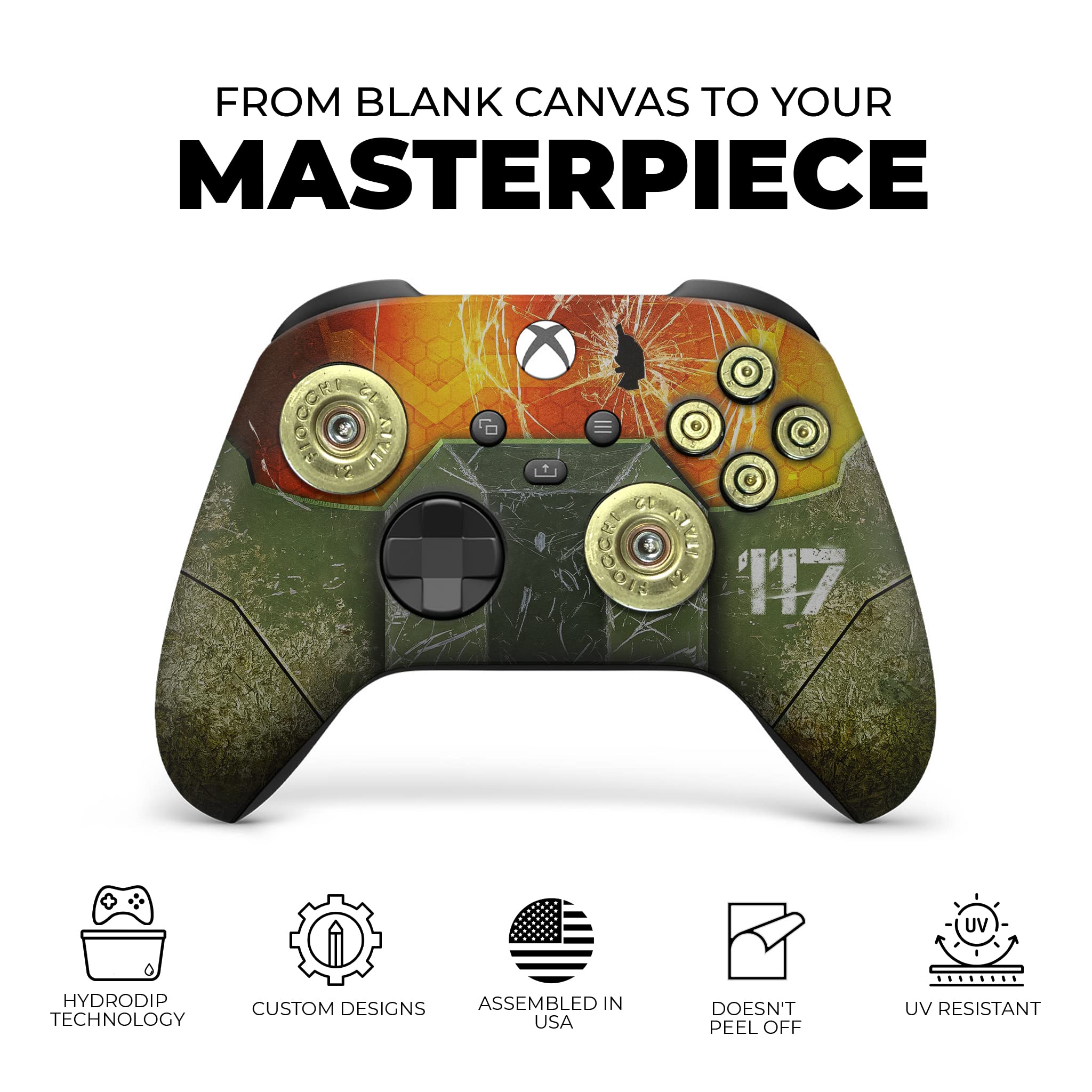 DreamController Hallo Infinity Master Chief Custom X-box Controller Wireless compatible with X-box One/X-box Series X/S Proudly Customized in USA with Permanent HYDRODIP Printing(NOT JUST A SKIN