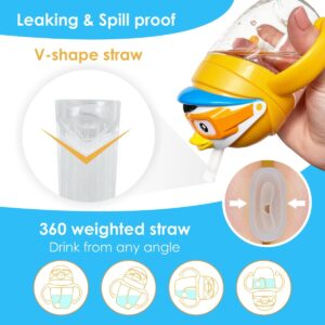 Little Ryna Baby Weighted Straw Cup First Sippy Cup With Handle & Lanyard Learner Transition Spill Proof Water Bottle For Toddler 6 Month 12 Months Old & Older Flexi Straws Train Kids Cups 8Oz