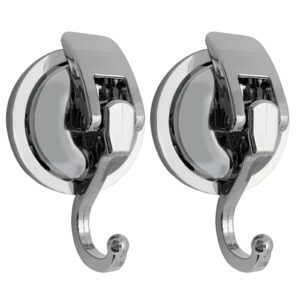 yssiladi suction cup hooks heavy duty vacuum suction shower hooks glass suction cup hooks bathroom robe hooks reusable, no hole punched, for garland decoration (silver, 2 pack)