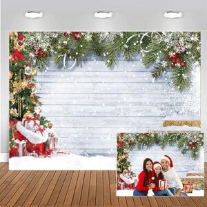 chaiya 7x5ft christmas backdrop christmas rustic wood photography backdrop xmas tree snow wall background xmas party supplies family kids party banner decorations backdrops cy191
