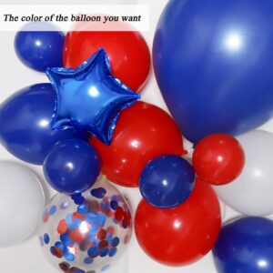 RUBFAC 140pcs Red White and Blue Balloon Garland Kit 4th of July Balloons Graduation Party Supplies Patriotic Balloon Arch for Nautical Party Decorations