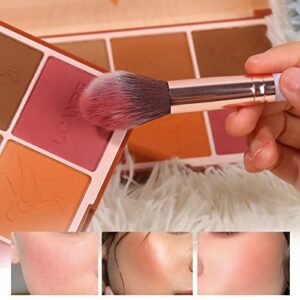 8 Colors Face Matte Blush Palette Shading Blusher with Brush - Buildable Facial Cheek Blusher Contour Bronzing Pressed Powder Makeup Pallet Women Gift Set (01 Matte)