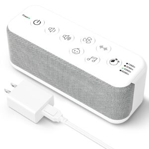 white noise machine for adults, usb rechargeable sound machine with 42 soothing sounds for sleeping with lullabies & fan sounds, auto-off timer & volume control, noise cancelling for office privacy