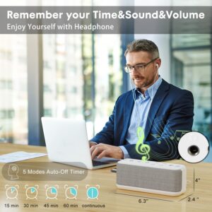 White Noise Machine for Adults, USB Rechargeable Sound Machine with 42 Soothing Sounds for Sleeping with Lullabies & Fan Sounds, Auto-Off Timer & Volume Control, Noise Cancelling for Office Privacy