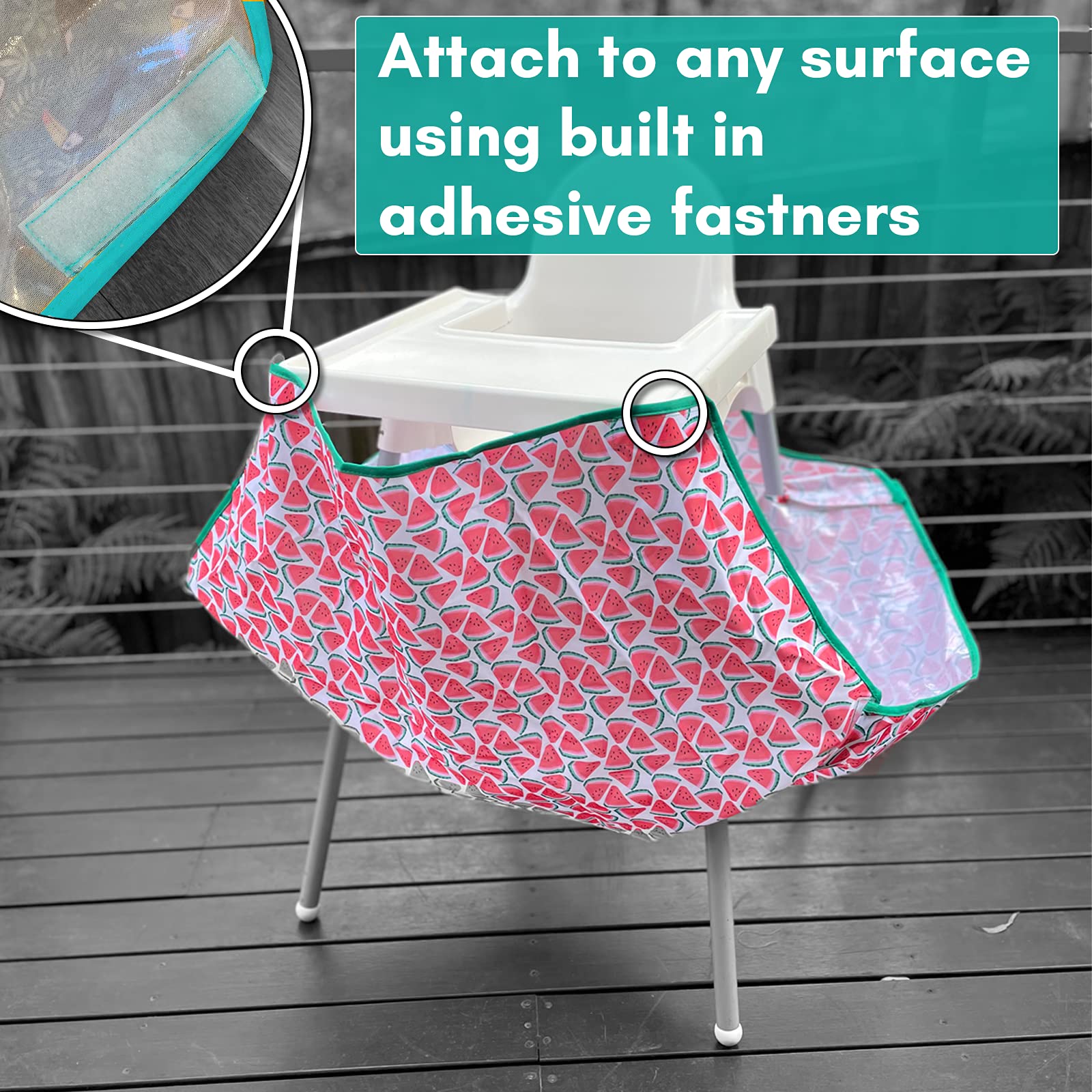 Splat Mat Under High Chair Food & Mess Catcher (Light Green)