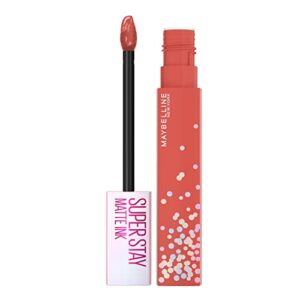 maybelline new york super stay matte ink liquid lipstick, transfer proof, long lasting, limited edition birthday cake scented shades, show runner, 0.17 fl oz