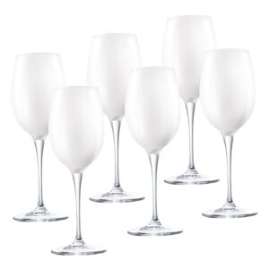barski goblet - white wine glass - crystal glass - water glass - opal white - stemmed glasses - set of 6 goblets - 14 oz made in europe