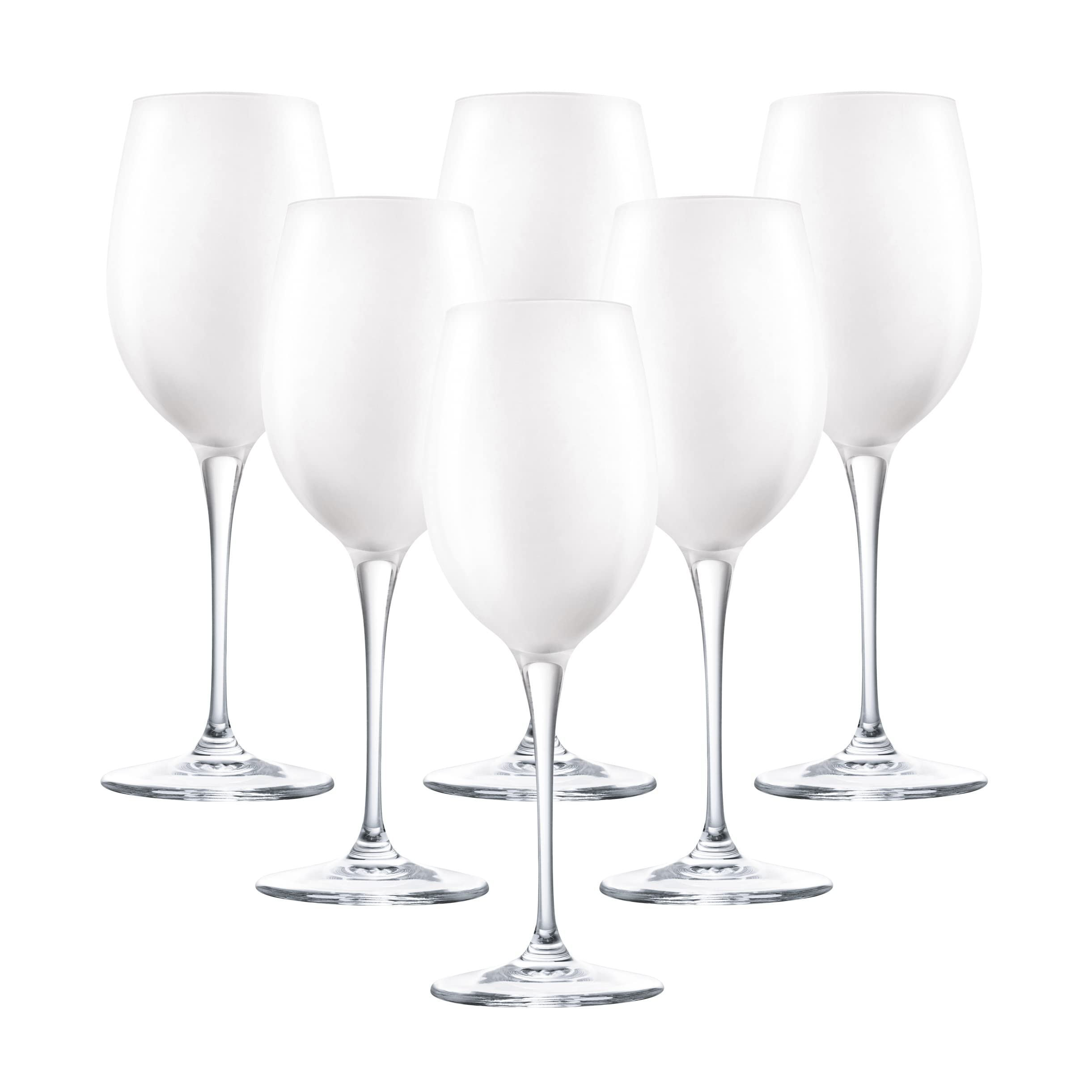 Barski Goblet - White Wine Glass - Crystal Glass - Water Glass - Opal White - Stemmed Glasses - Set of 6 Goblets - 14 oz Made in Europe