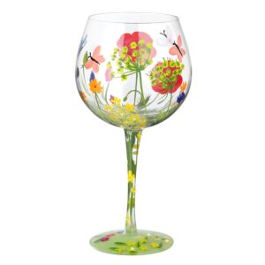 nymphfable flower wine glass 100% hand painted gin balloon wine glass 20oz personalised birthday gift for women friend