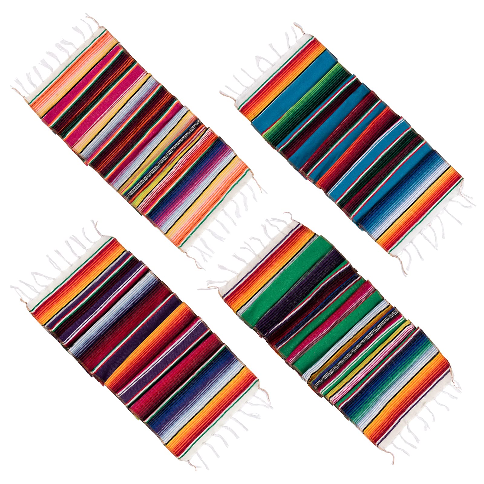 Airooglee Mexican Table Runner 4Pack 14 x 84 Inches Fiesta Mexican Theme Party Decoration for Cinco de Mayo Fiesta Party Serape Zarape Table Runner