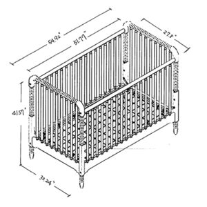 Little Seeds Rowan Valley Linden Wooden Baby Crib with Spindle Work in White