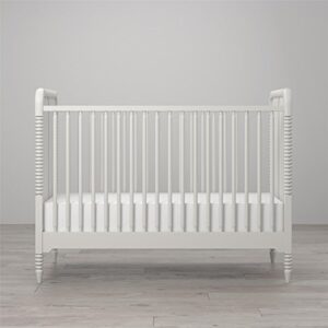 Little Seeds Rowan Valley Linden Wooden Baby Crib with Spindle Work in White