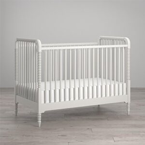 Little Seeds Rowan Valley Linden Wooden Baby Crib with Spindle Work in White