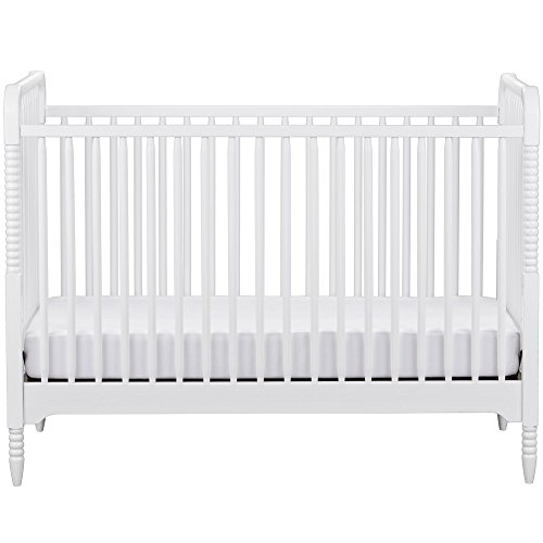 Little Seeds Rowan Valley Linden Wooden Baby Crib with Spindle Work in White