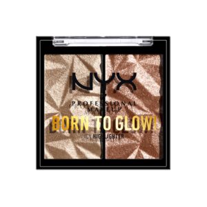 nyx professional makeup born to glow icy highlighter duo - platinum status