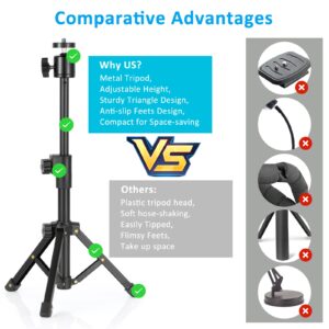 BILIONE Webcam Tripod Stand, for Logitech Webcam C920 C922 C930e C920S C920 C615 C960 C920x BRIO 4K NexiGo N60, Extendable Stand for Desk, Lightweight Mini Webcam Tripod with 1/4" Thread