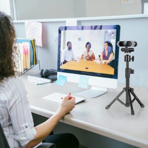 BILIONE Webcam Tripod Stand, for Logitech Webcam C920 C922 C930e C920S C920 C615 C960 C920x BRIO 4K NexiGo N60, Extendable Stand for Desk, Lightweight Mini Webcam Tripod with 1/4" Thread