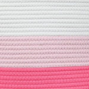 Midlee Pink Toys Cotton Rope Basket- 3 Tone- Nursery Dog Kids Baby Woven Storage Bin Organizer