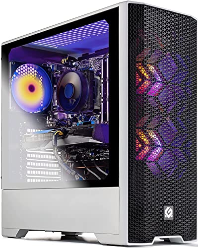 Skytech Gaming Blaze 3.0 Gaming Computer PC Desktop - Intel i5-10400F 2.9GHz, GTX 1650 Super, 500GB SSD, 16GB DDR4 3200, RGB Fans, AC WiFi, Windows 10 Home 64-bit, White