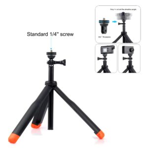 GEPULY Waterproof Selfie Stick Floating Hand Grip Tripod for GoPro Hero 12 11 10 9 8 7 6 5 4 3 2, Fusion, Max, Most Action Cameras Used as a Floating Tripod, Hand Grip, Selfie Stick, Tripod Stand