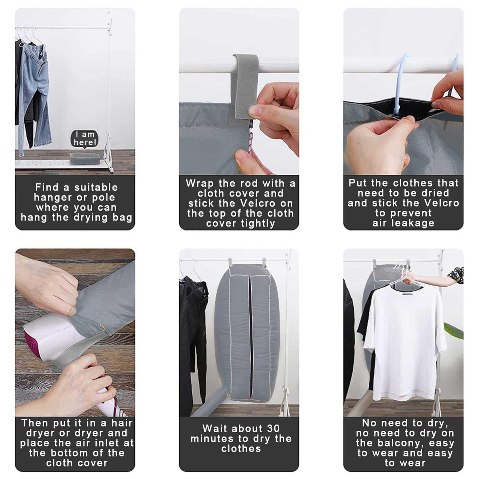 Attracting Portable Clothes Dryer Foldable Apartment Clothes Dryer,Cover for Dry Clothes,Travel Light Dryer,Quick Drying(Without Dryer)