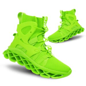 dudhuh women's fashion sneakers running shoes womens non slip comfortable blade type athletic walking shoes for women fluorescent green