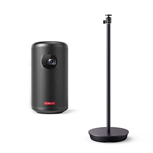 Nebula Capsule II Smart Mini Projector with Anker Nebula Projector Lightweight and Adjustable 3-ft Floor Stand