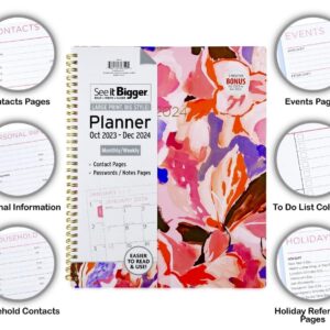 PlanAhead See IT Bigger April 2024 - June 2025 Monthly/Weekly Large Planner 8.5" x 11"and SUHEYLA Twin Fluresten Pen