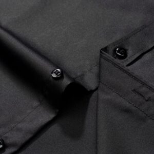 J.VER Men's Dress Shirts Solid Long Sleeve Stretch Wrinkle-Free Shirt Regular Fit Casual Button Down Shirts Black Medium