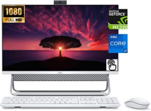 dell inspiron 27 7000 7700 all-in-one business desktop, 27" fhd touchscreen, intel core i7-1165g7, windows 10 pro, 32gb ram 512gb ssd, hdmi, usb-c, wifi6, webcam, geforce mx330 2gb, silver