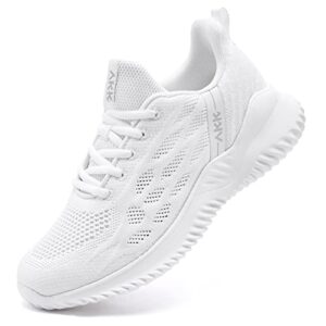 akk laides sneakers running shoes workout tennis walking shoes stylish sport trainers nurse shoe for gym jogging fitness outdoor white size 8.5
