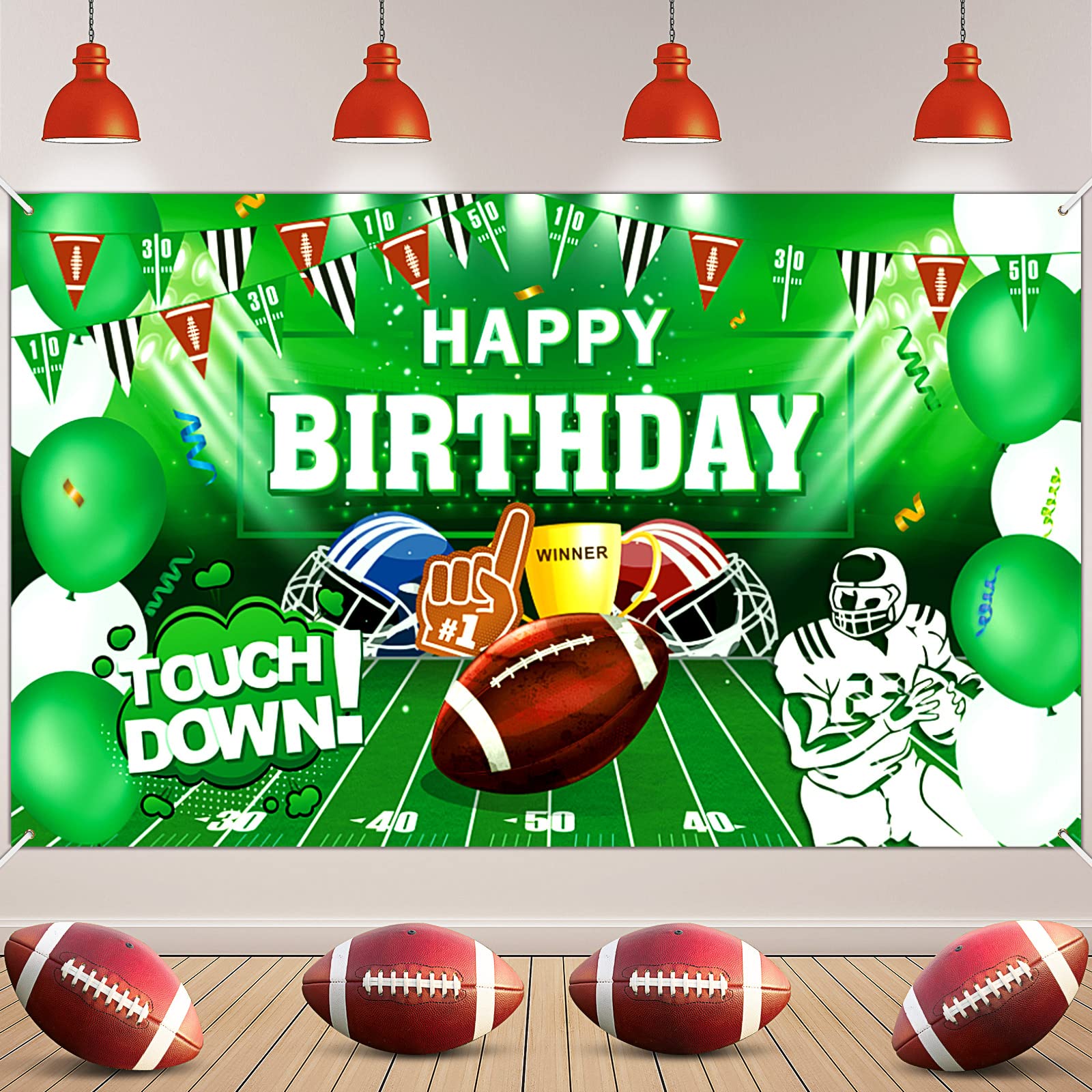 Football Birthday Party Decorations Super Football Bowl Game Backdrop Banner Football Background Backdrop Football Theme Birthday Party Supplies Touchdown Banner Football Birthday Party Decor