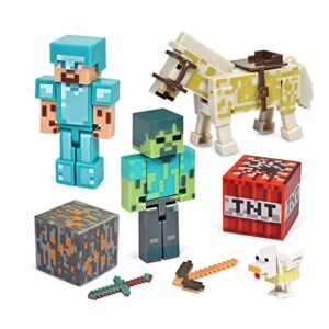 8pcs pixel cake toppers figures pixel miner birthday cake decoration for the pixel miner party supplies