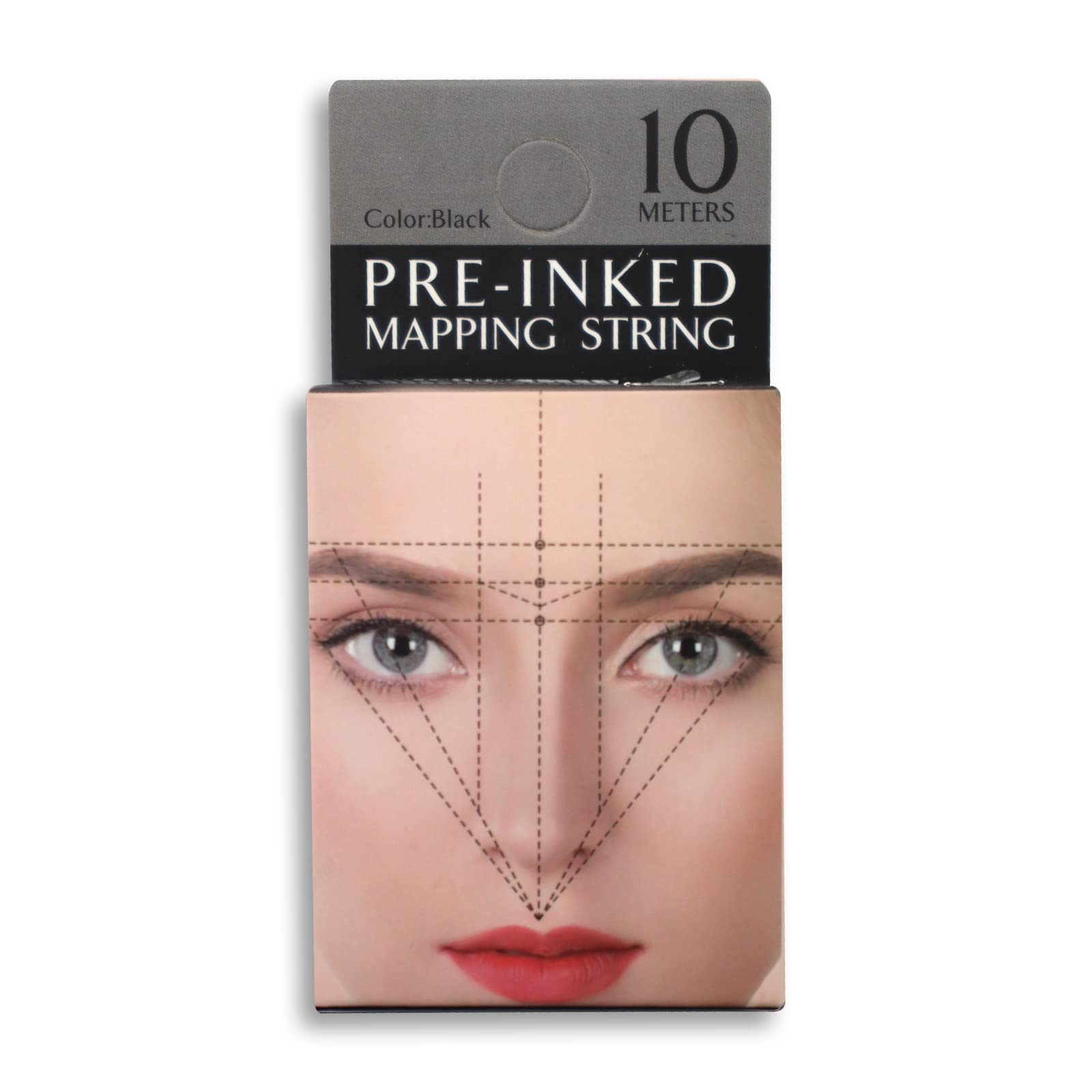 3 Packs Pre Inked String Microblading Premium Eyebrow Mapping Strings for Eyebrow Design (Black Color)