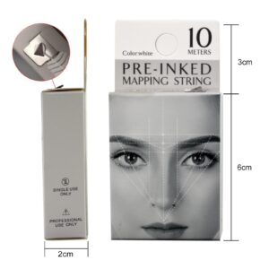 3 Packs Pre Inked String Microblading Premium Eyebrow Mapping Strings for Eyebrow Design (Black Color)
