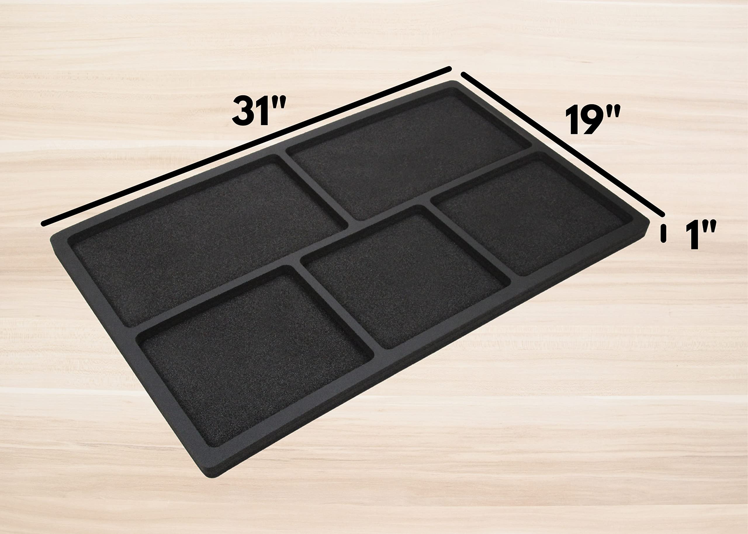 Polar Whale Under Sink Cabinet Mat Floor Protector Tray Waterproof Washable Protection Kitchen or Bathroom Drip Spill Durable Black Foam Odorless Flexible Leak Liner 31 x 19 Inches