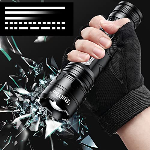 Relybo Flashlights High Lumens Rechargeable, LED Flashlight Super Bright 250000 Lumens XHP70.2, High Power Tactical Flashlight Powerful, Handheld Flash Light for Camping, Hiking, Emergency