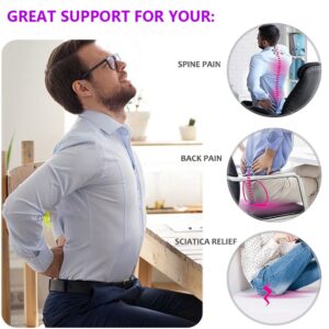 Gel Seat Cushion, Office Seat Cushion Chair Pads for Office Home Car Wheelchair Long Trips - Extra Thick Gel Cushion for Pressure Sores, Tailbone, Back, Sciatica Pain Relief (Extra Thick, Violet)