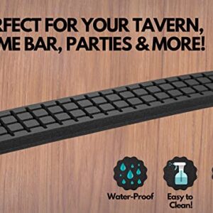 Polar Whale Bar Mat Durable Black Foam Modern Drip Spill Tray for Bar Home Kitchen Club Party Serving Rack Cocktail Professional Drink Mixing Bartender Service Non-Slip Non-Scratch 24 x 4.25 Inches