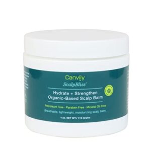 canviiy scalpbliss hydrate + strengthen organic-based scalp balm, provides a breathable, moisturizing, protective barrier to nourish and hydrate the scalp, 4 oz (pack of 1)