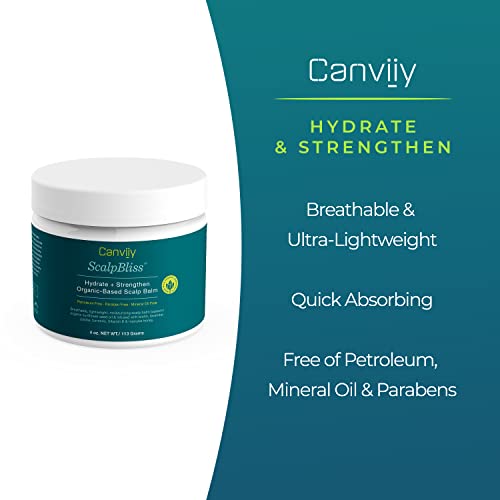 Canviiy ScalpBliss Hydrate + Strengthen Organic-Based Scalp Balm, Provides a Breathable, Moisturizing, Protective Barrier to Nourish and Hydrate the Scalp, 4 Oz (Pack of 1)