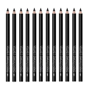 black eyeliner pencil set - 12 pcs smudge proof matte waterproof long lasting makeup eye liners