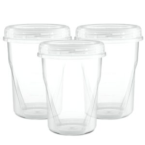 elegant disposables (32 ounce 10 pack) clear twist cap containers with screw on lids twist top food storage freezer containers