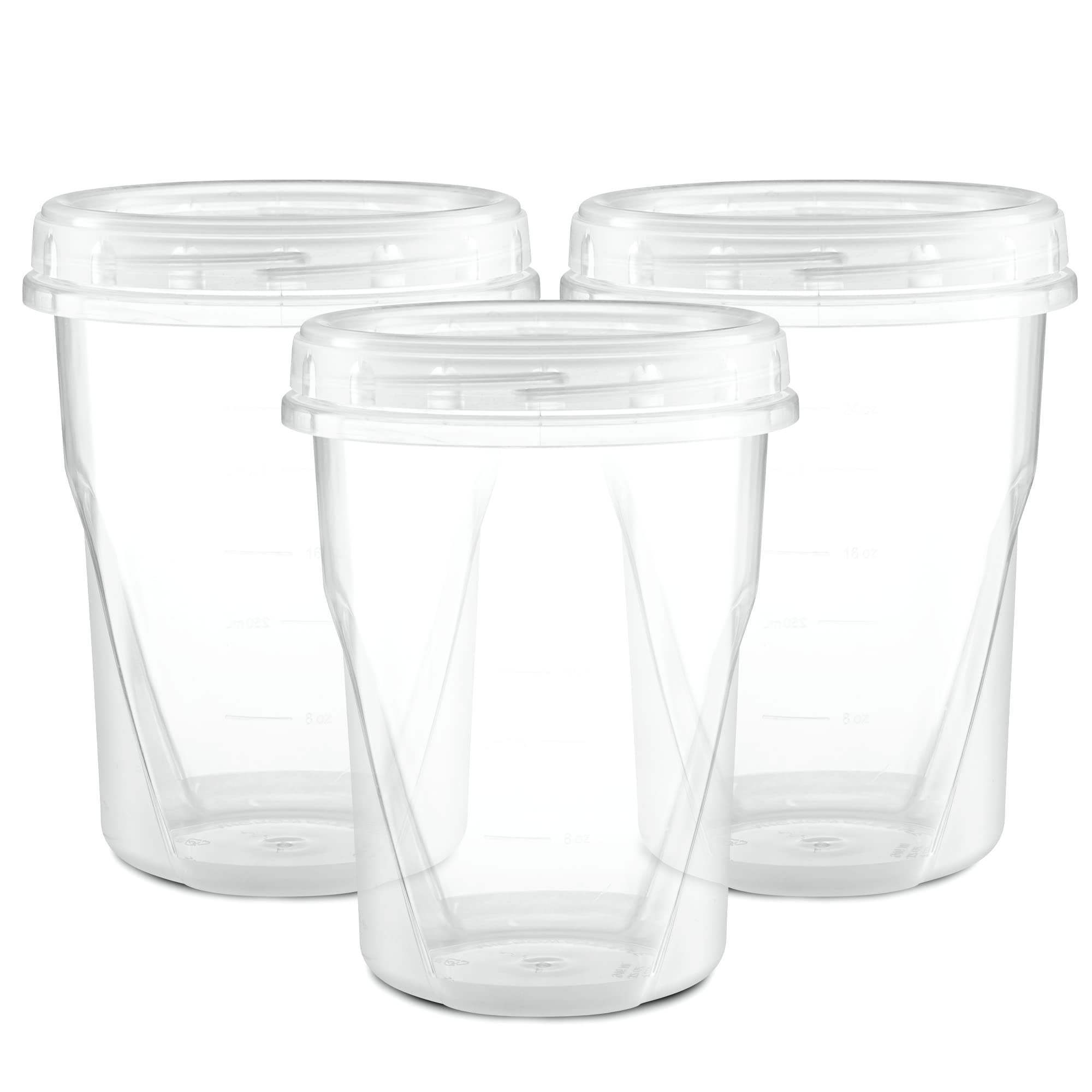 Elegant Disposables (32 Ounce 10 Pack) Clear Twist cap Containers With Screw on Lids Twist Top Food Storage Freezer Containers