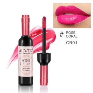 Wine Lip Tint 6 Colors, Lip Stain Set Long Lasting Liquid Lipstick, Waterproof and Moiturizing Matte Lip Gloss Set for Women Makeup - 6 Colors